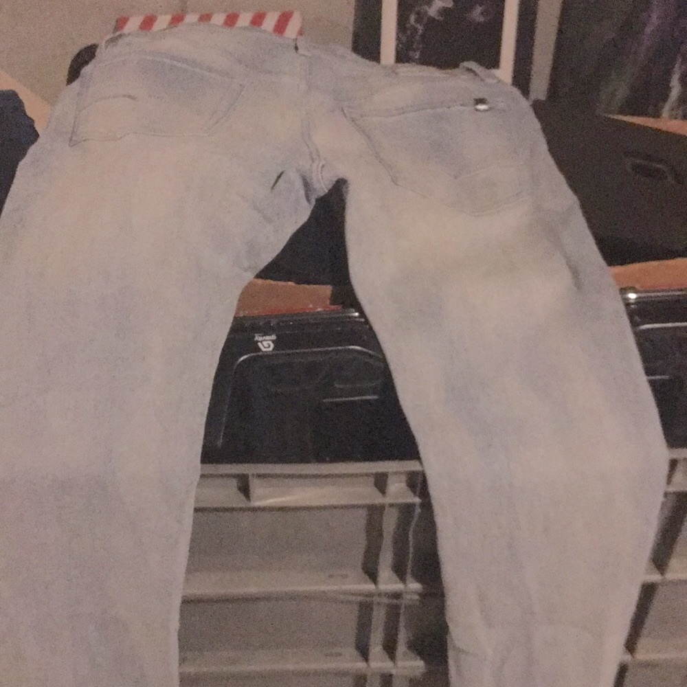 Buffalo light blue, skinny jeans for men they have stretch size waist 36by 32